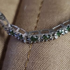 Green diamond tennis bracelet